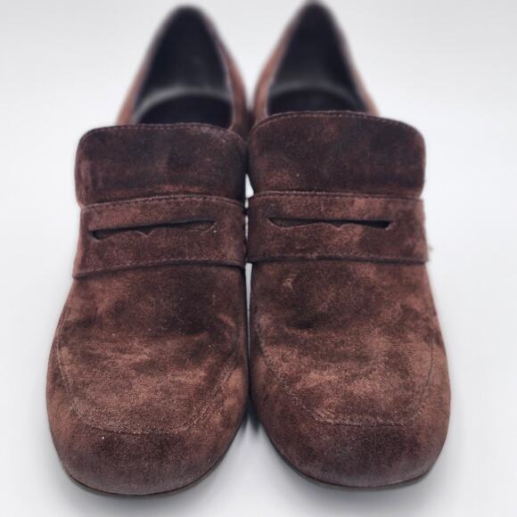 Born Tyndall Penny Loafer Womens Suede Heel Brown Size 7.5 S0042 - Picture 3 of 8